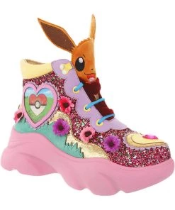 New In Irregular Choice Pokémon Run With Me Sneakers Pink