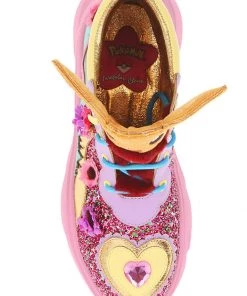 New In Irregular Choice Pokémon Run With Me Sneakers Pink