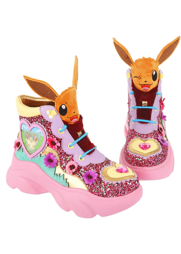 New In Irregular Choice Pokémon Run With Me Sneakers Pink