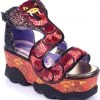 Irregular Choice Jellie Snake Plateau Sandals Red New In