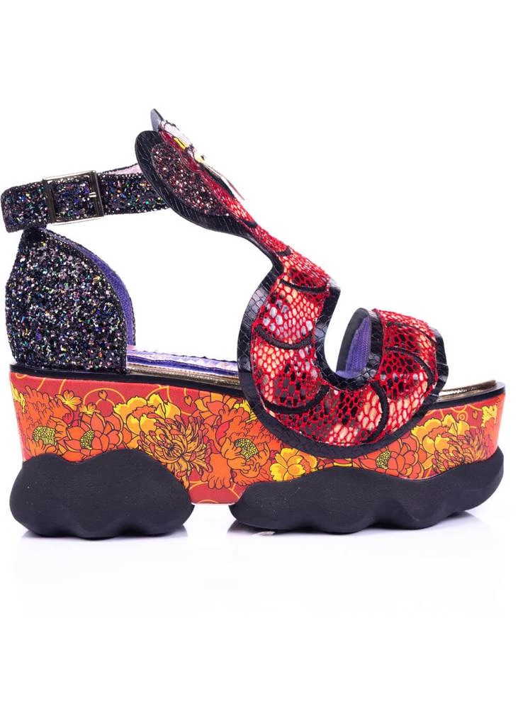 Irregular Choice Jellie Snake Plateau Sandals Red New In