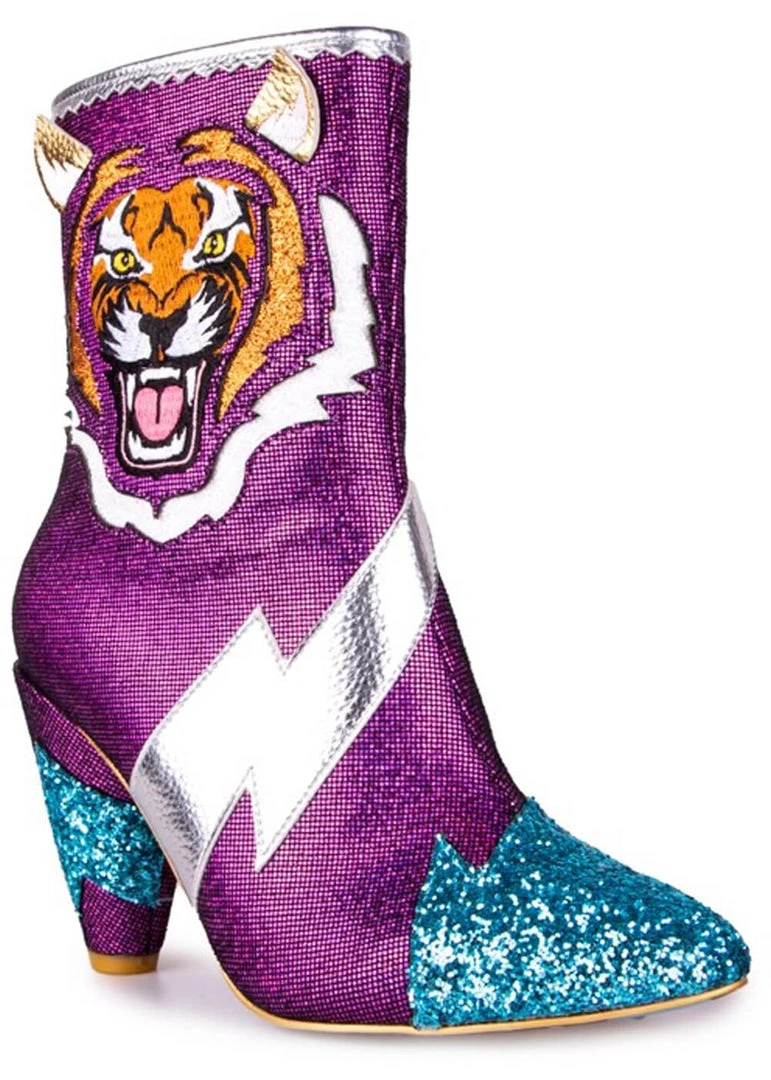 New In Irregular Choice Easy Tiger 80's Boots Pink