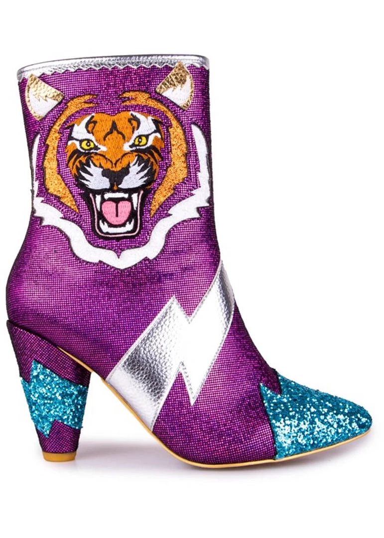 New In Irregular Choice Easy Tiger 80's Boots Pink