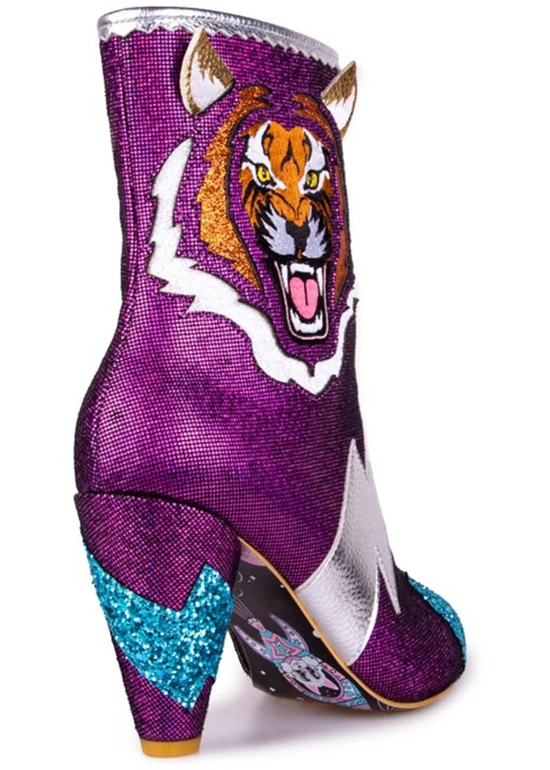New In Irregular Choice Easy Tiger 80's Boots Pink