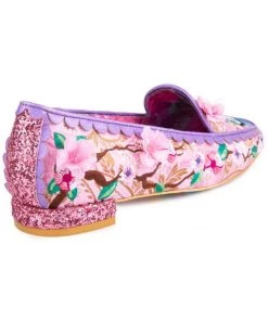 New In Irregular Choice Crane Birds Flats Peach Pink