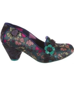 New In Irregular Choice Highland Haven Floral 60's Pumps Blue