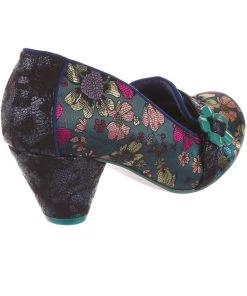 New In Irregular Choice Highland Haven Floral 60's Pumps Blue