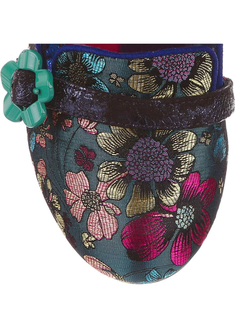 New In Irregular Choice Highland Haven Floral 60's Pumps Blue