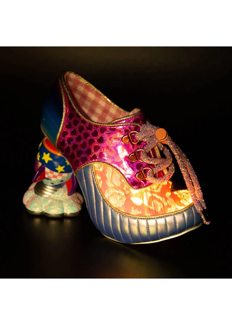 New In Irregular Choice Space Race Rocket 60's Pumps Pink