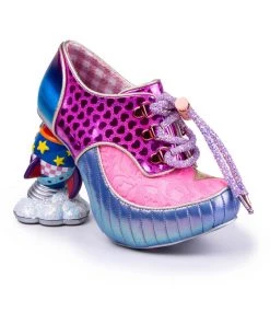 New In Irregular Choice Space Race Rocket 60's Pumps Pink