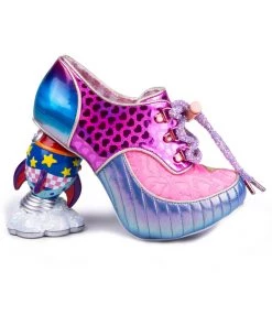 New In Irregular Choice Space Race Rocket 60's Pumps Pink