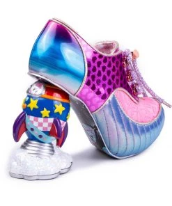 New In Irregular Choice Space Race Rocket 60's Pumps Pink