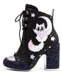 Irregular Choice Felicette Space Cat Boots Black New In