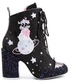 Irregular Choice Felicette Space Cat Boots Black New In