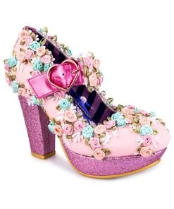 Irregular Choice Cosy Quilt 70's Pumps Pink