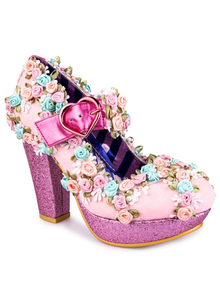 Irregular Choice Cosy Quilt 70's Pumps Pink