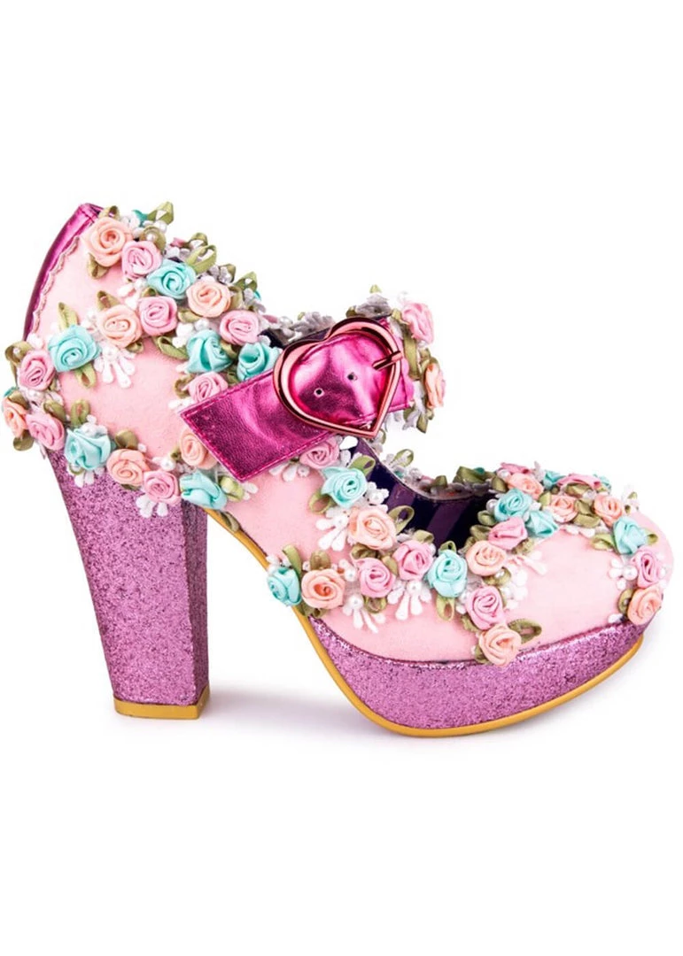 Irregular Choice Cosy Quilt 70's Pumps Pink