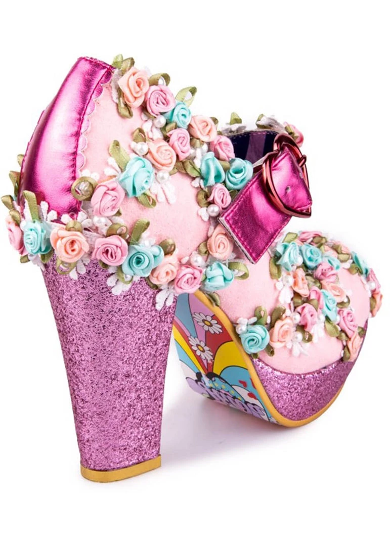 Irregular Choice Cosy Quilt 70's Pumps Pink