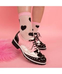 Irregular Choice Sockhop Sweetie Lace Up Shoes Black