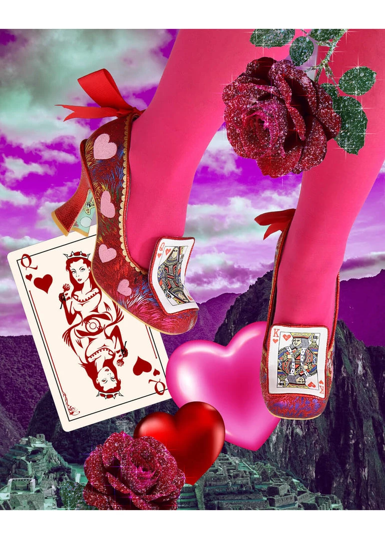 Irregular Choice Go Fish Playing Card Pumps Red