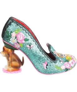 New In Irregular Choice Bougainvillea Dog Pumps Turquoise Teal