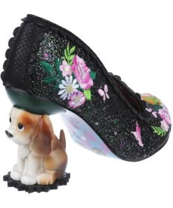 Irregular Choice Bougainvillea Dog Pumps Black