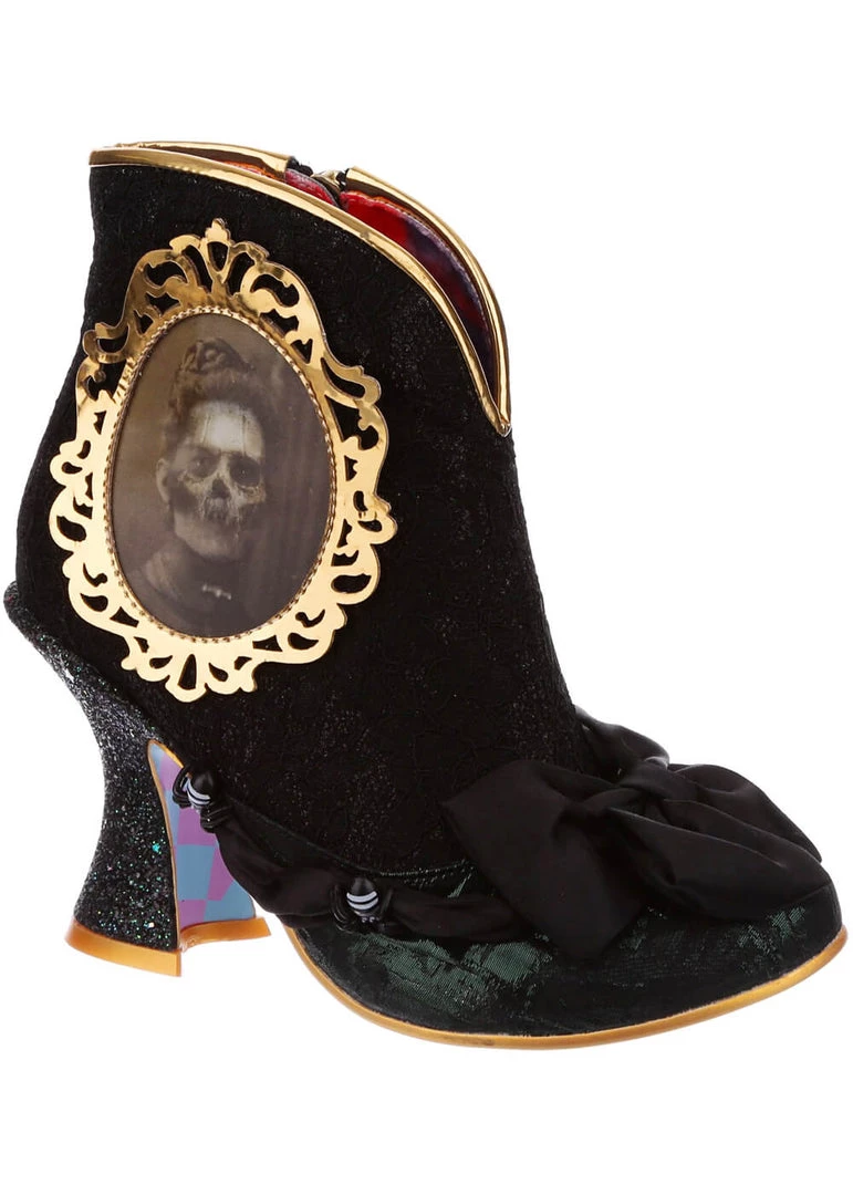 New In Irregular Choice Halloween Ghostly Waltz Boots Black