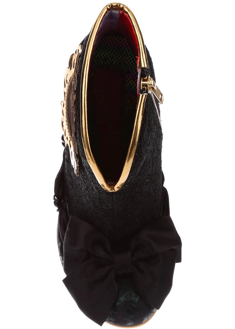 New In Irregular Choice Halloween Ghostly Waltz Boots Black