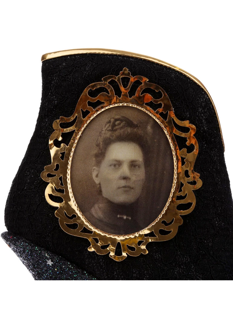 New In Irregular Choice Halloween Ghostly Waltz Boots Black