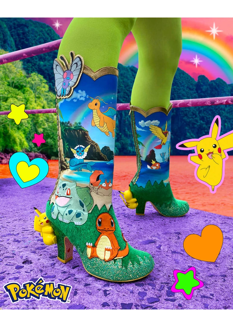Irregular Choice Pokémon Pokemon Beach Day Boots Blue New In