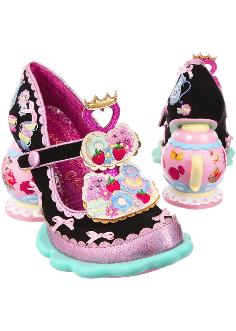Irregular Choice Afternoon Treat Teapot Pumps Black