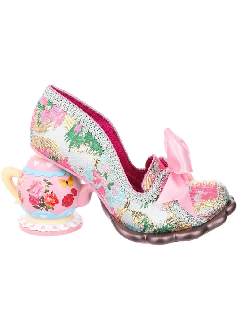 Irregular Choice Elevenses Teapot Pumps In Pink