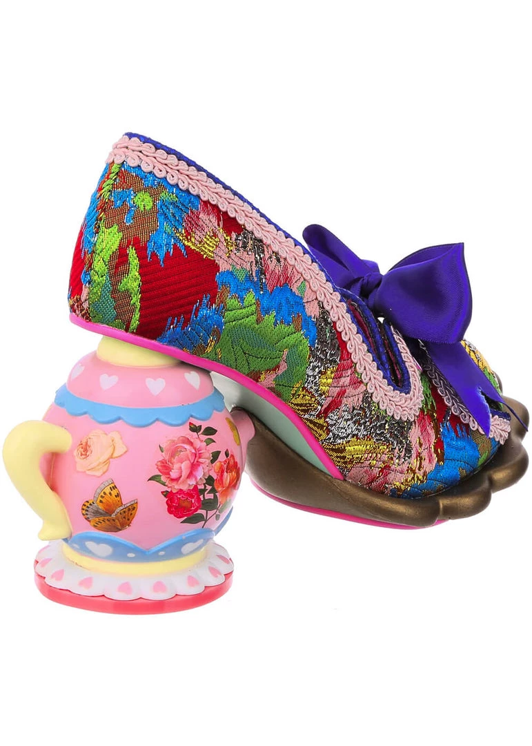 New In Irregular Choice Elevenses Teapot Pumps Blue