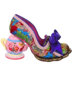 New In Irregular Choice Elevenses Teapot Pumps Blue