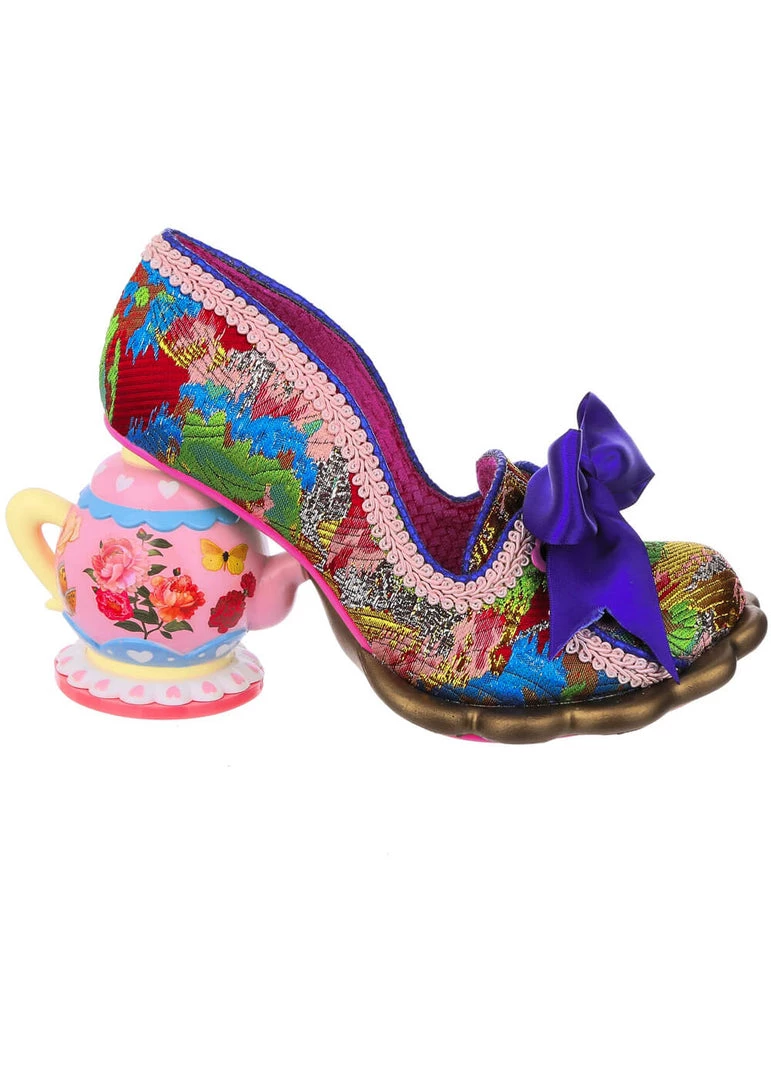 New In Irregular Choice Elevenses Teapot Pumps Blue