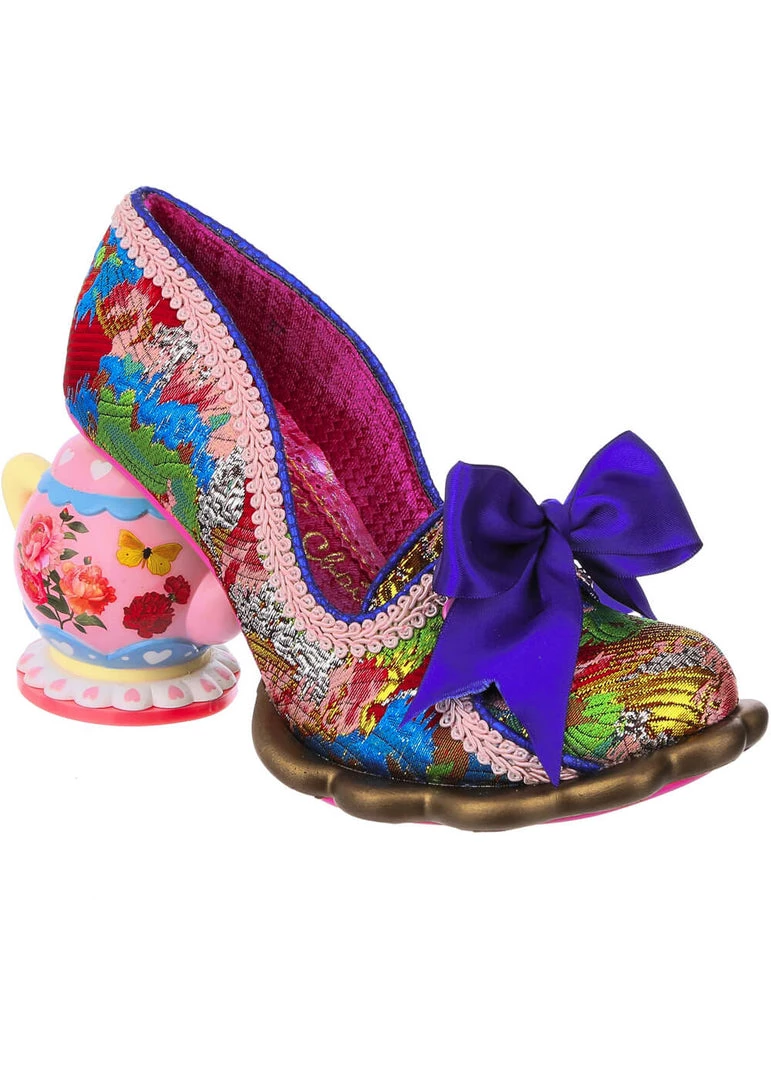 New In Irregular Choice Elevenses Teapot Pumps Blue