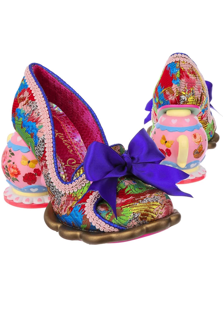 New In Irregular Choice Elevenses Teapot Pumps Blue