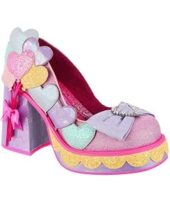 New In Irregular Choice Balloons And Cake 60's Platform Pumps Lilac