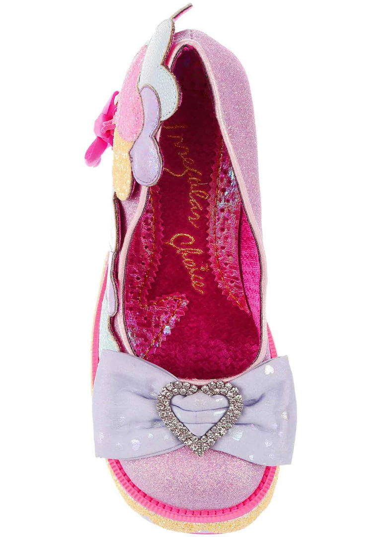 New In Irregular Choice Balloons And Cake 60's Platform Pumps Lilac