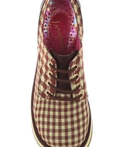 New In Irregular Choice Groovy Dancing 60's Platform Pumps Brown Green