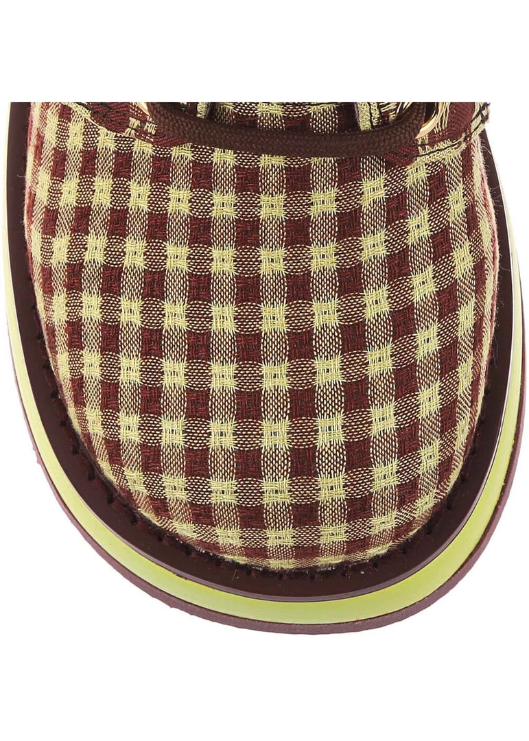 New In Irregular Choice Groovy Dancing 60's Platform Pumps Brown Green