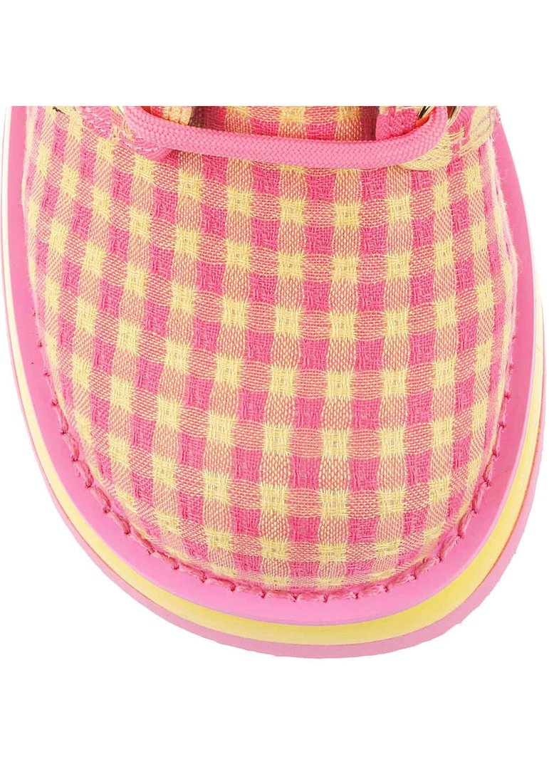 Irregular Choice Groovy Dancing 60's Platform Pumps Pink Yellow