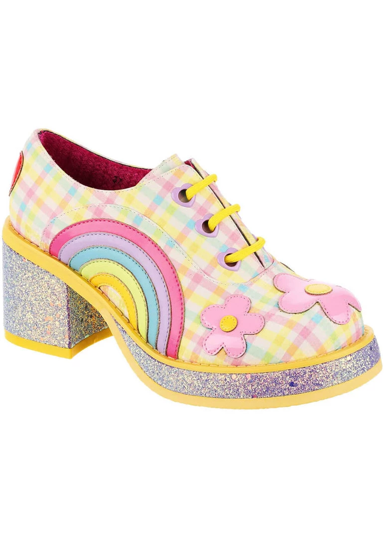 Irregular Choice Rainbows And Love 60's Platform Pumps Pastels