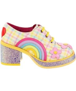 Irregular Choice Rainbows And Love 60's Platform Pumps Pastels