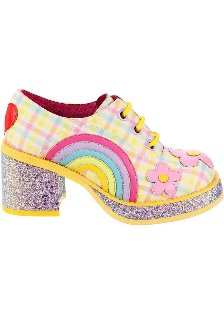 Irregular Choice Rainbows And Love 60's Platform Pumps Pastels