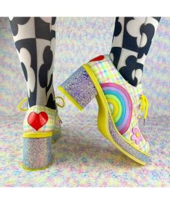 Irregular Choice Rainbows And Love 60's Platform Pumps Pastels