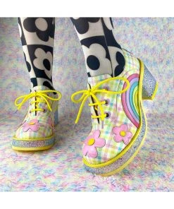Irregular Choice Rainbows And Love 60's Platform Pumps Pastels