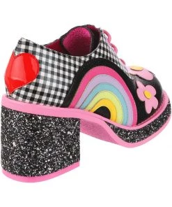 Irregular Choice Rainbows And Love 60's Platform Pumps Black New In