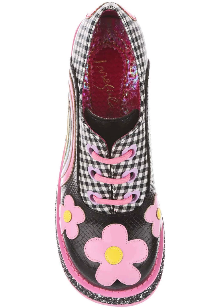 Irregular Choice Rainbows And Love 60's Platform Pumps Black New In