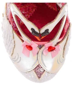 New In Irregular Choice Pedalo Date Swan Pumps Peach Pink